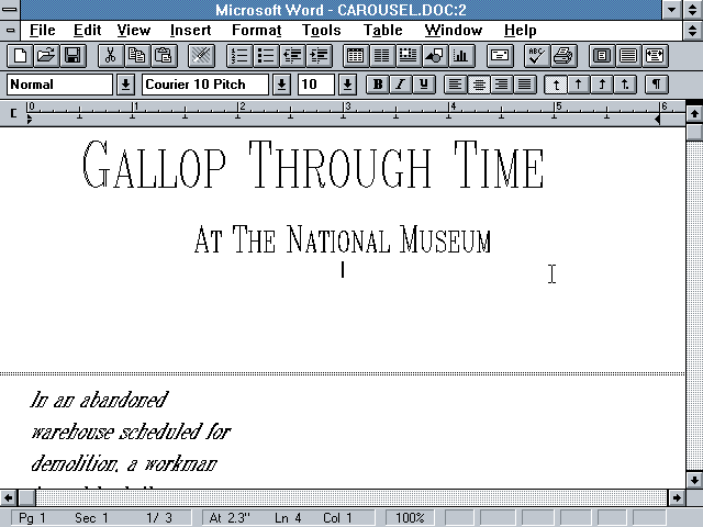 Microsoft Word for Windows 2.0 Document Editor (1991)